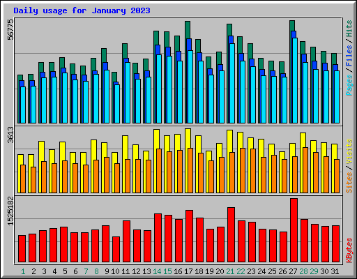 Daily usage for January 2023