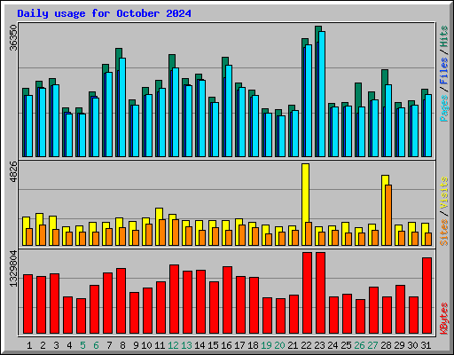 Daily usage for October 2024