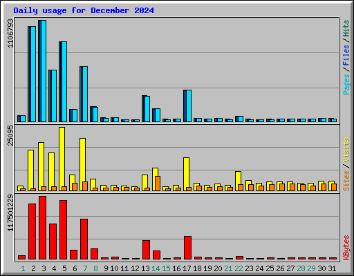 Daily usage for December 2024