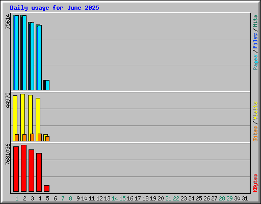 Daily usage for June 2025