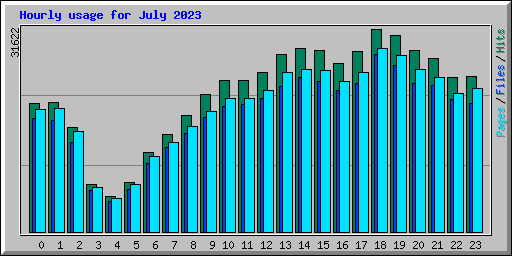 Hourly usage for July 2023