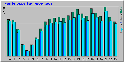 Hourly usage for August 2023